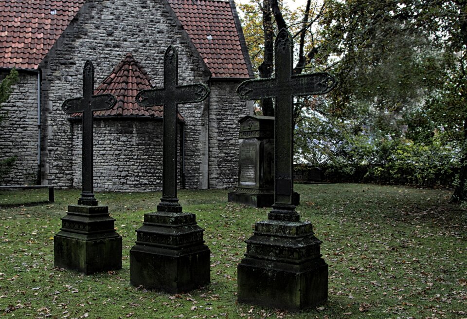 Cemetery crosses graves