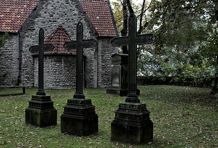 Cemetery crosses graves