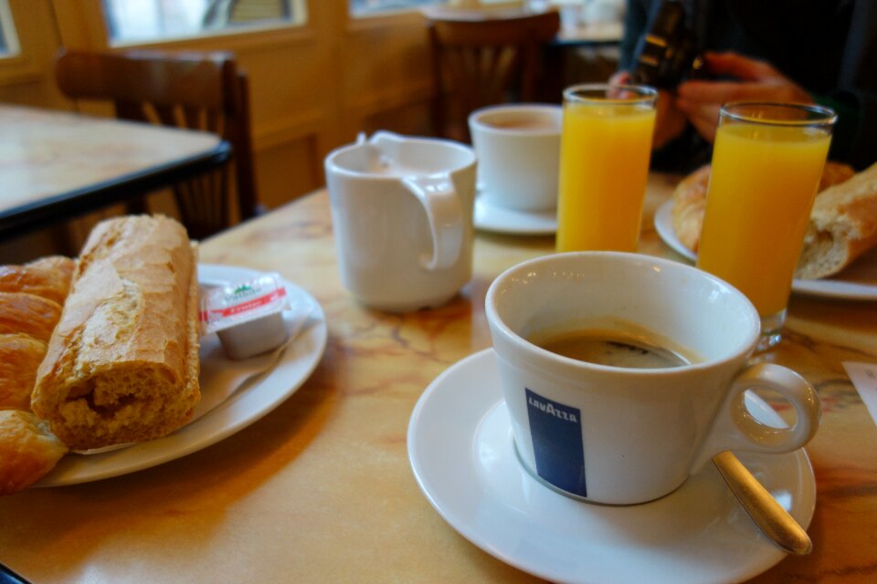 Cafe coffee orange juice