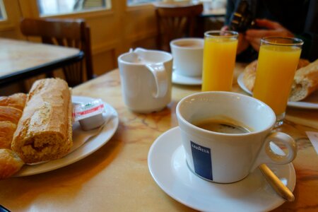 Cafe coffee orange juice photo