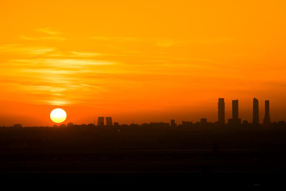 City horizon sunset