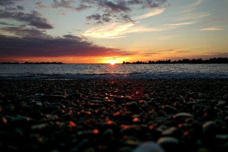 Sea beach sunset photo