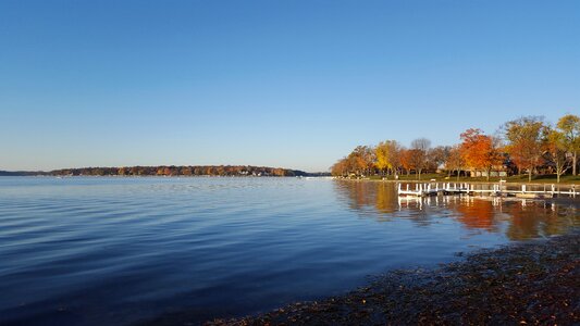 Blue sky landscape dock