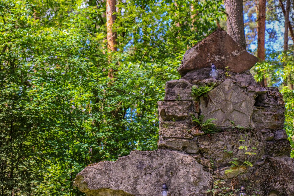 Forest candle tombstone