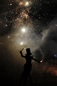 Flares stilts fireworks pyrotechnic photo
