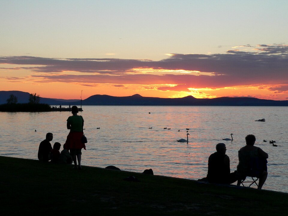 Lake balaton sunset nightfall