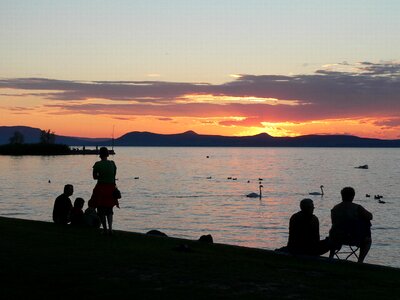 Lake balaton sunset nightfall photo