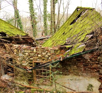 Ruin old cottage destroyed