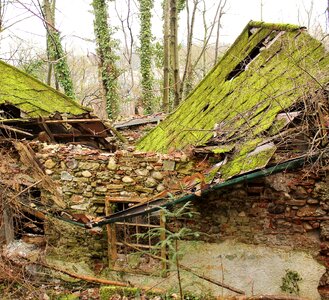 Ruin old cottage destroyed photo