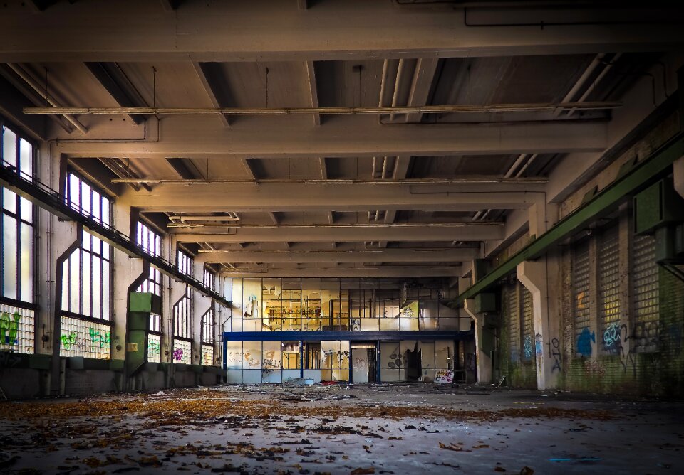 Abandoned industrial building lapsed