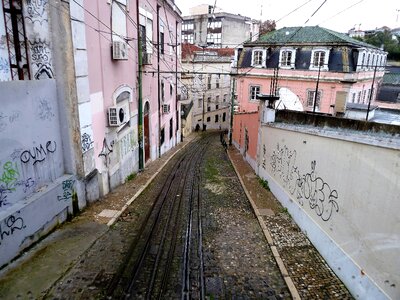 Tram tracks rails lisbon photo