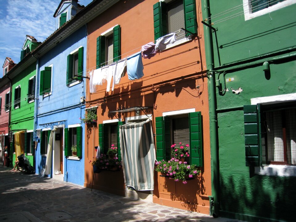 Colorful the laundry houses