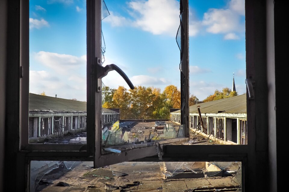 Abandoned industrial building lapsed