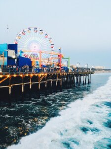Ferris wheel beach dock photo