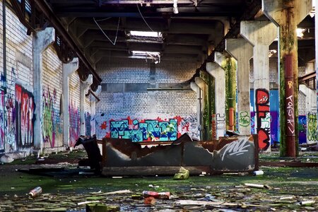 Abandoned industrial building lapsed