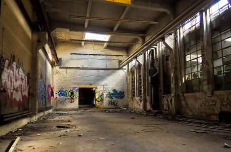 Abandoned industrial building lapsed