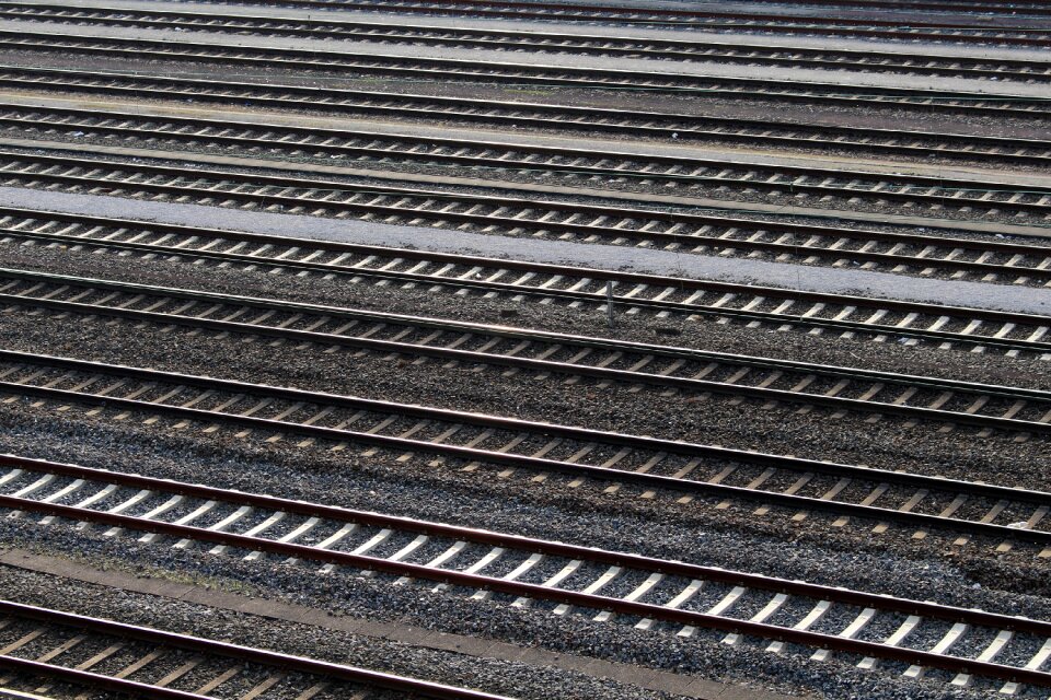 Gravel track bed rails photo