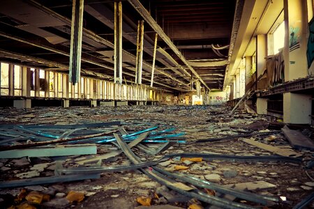 Abandoned industrial building lapsed