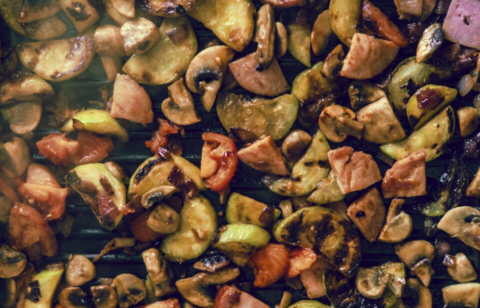 Stew vegetables grill