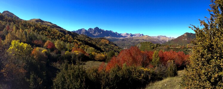 Panoramic nature high mountains photo