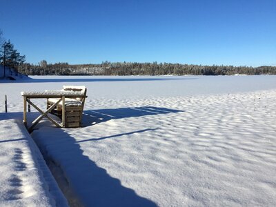 Winter landscape finland freezing photo