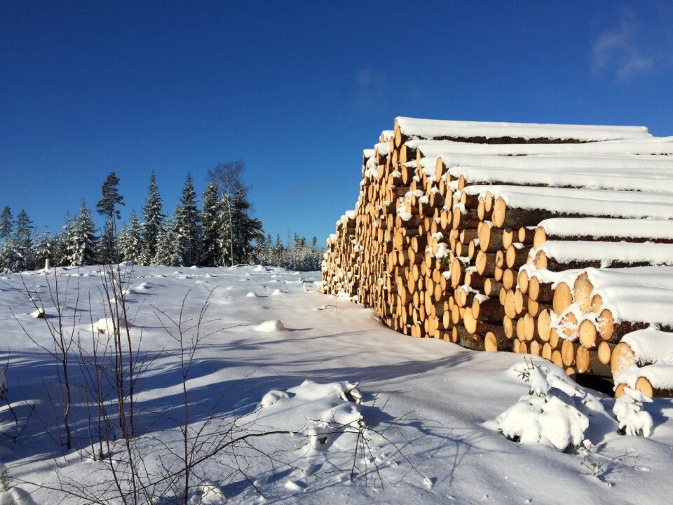 Blue sky blue snow landscape