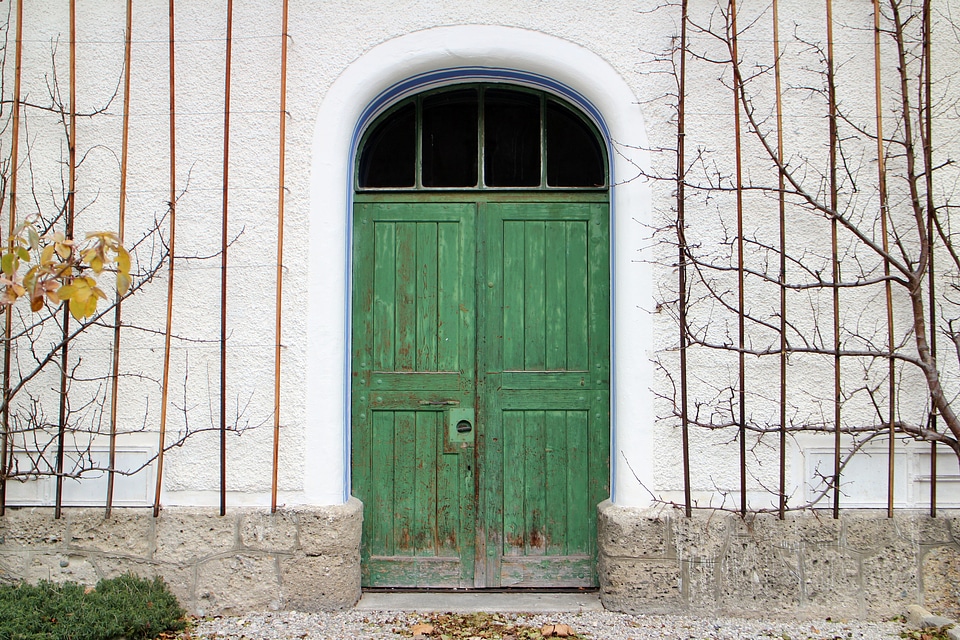 Round arch door wood