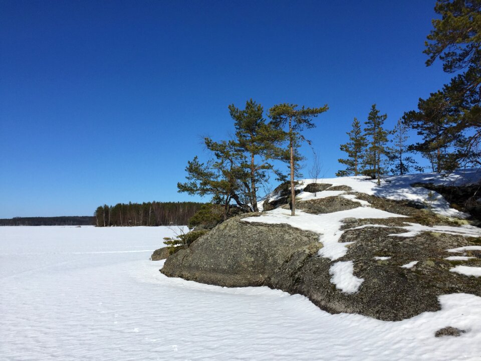 Blue winter ice photo