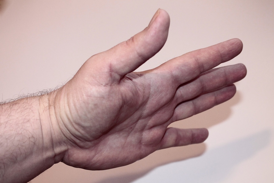 Hand signals finger skin
