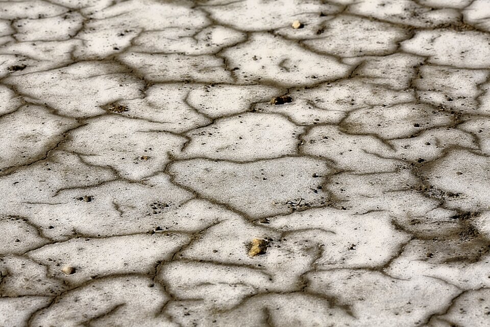 Drought cracked earth dry land