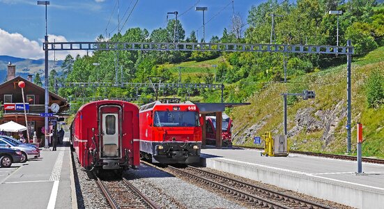 Railway knot high mountains alpine photo