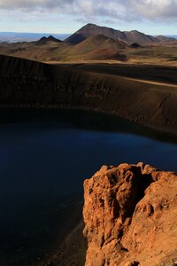 Crater lake iceland blue photo