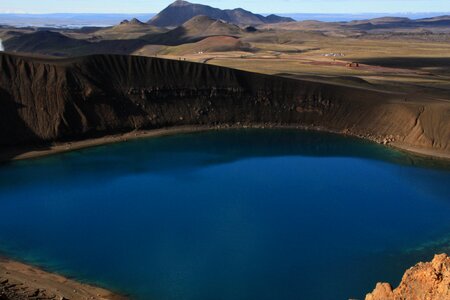 Crater lake iceland blue photo