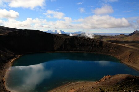 Crater lake iceland blue photo