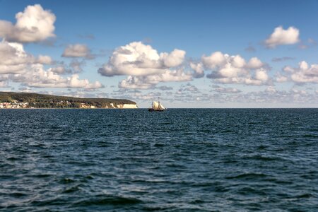 Sea white cliffs clouds photo