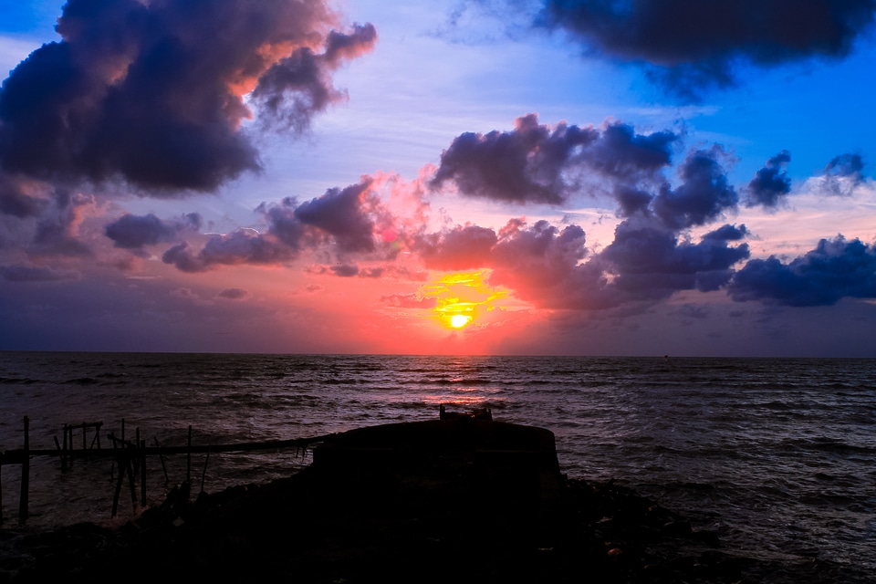 The sea the sky twilight