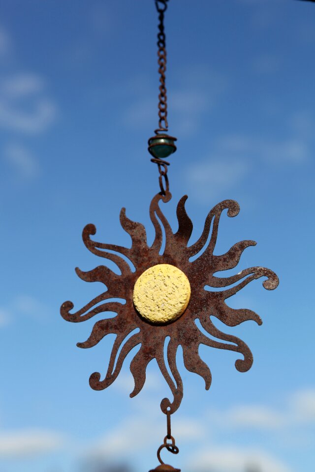 Windspiel gartendeko yellow