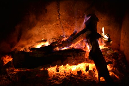 Darkness fireplace burn