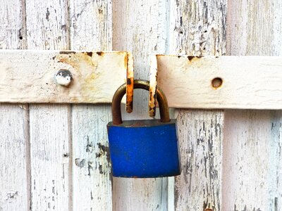 Iron entrance metal padlock photo