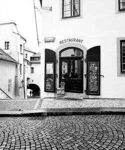 Black and white store czech republic photo