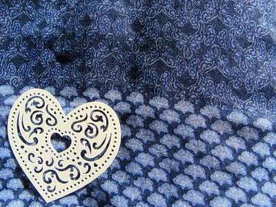 Love blue textile heart photo