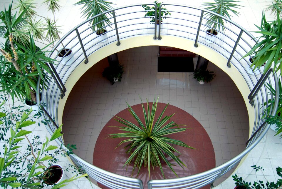 Railing architecture potted plants