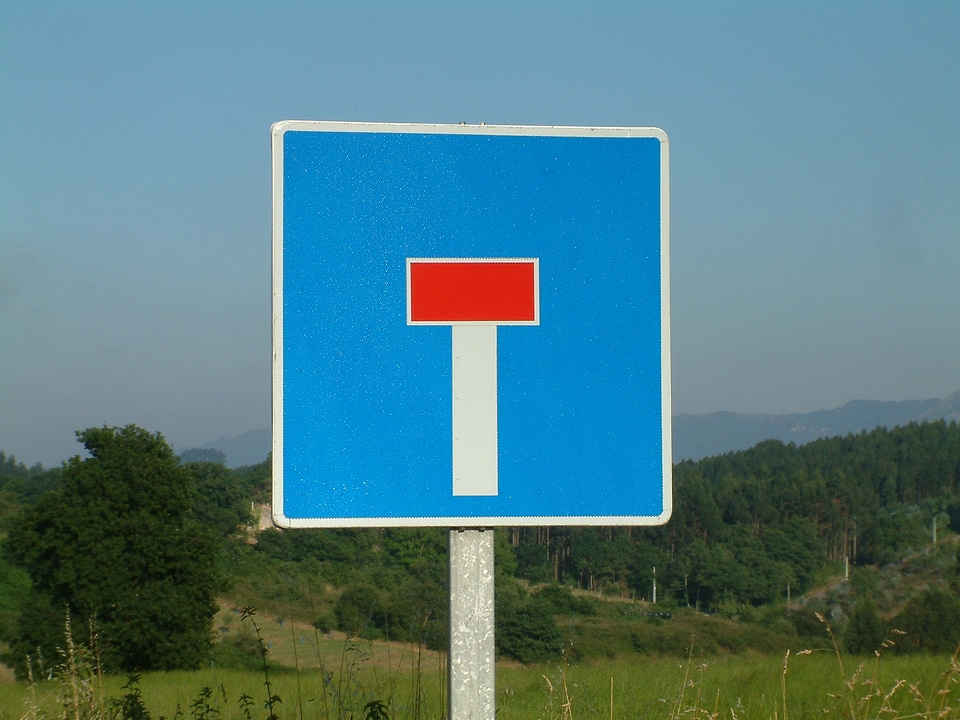Roadsign attention end street