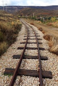 Rail sleepers train tracks photo
