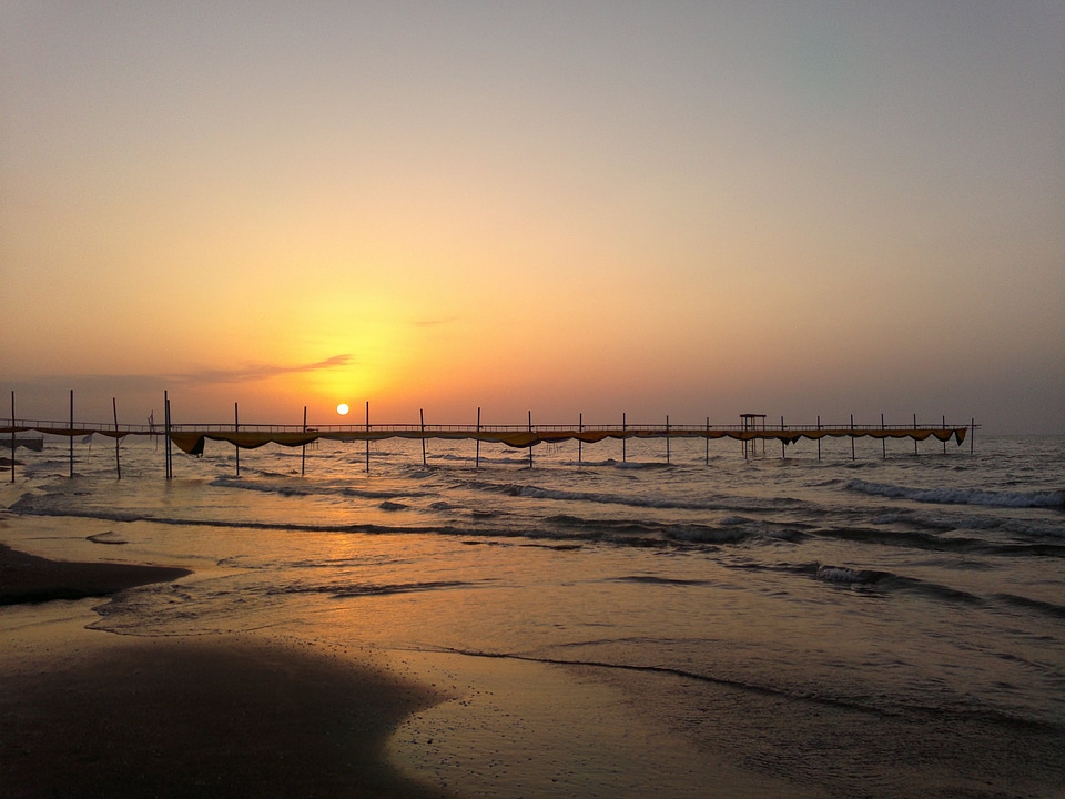 Dawn sun sea