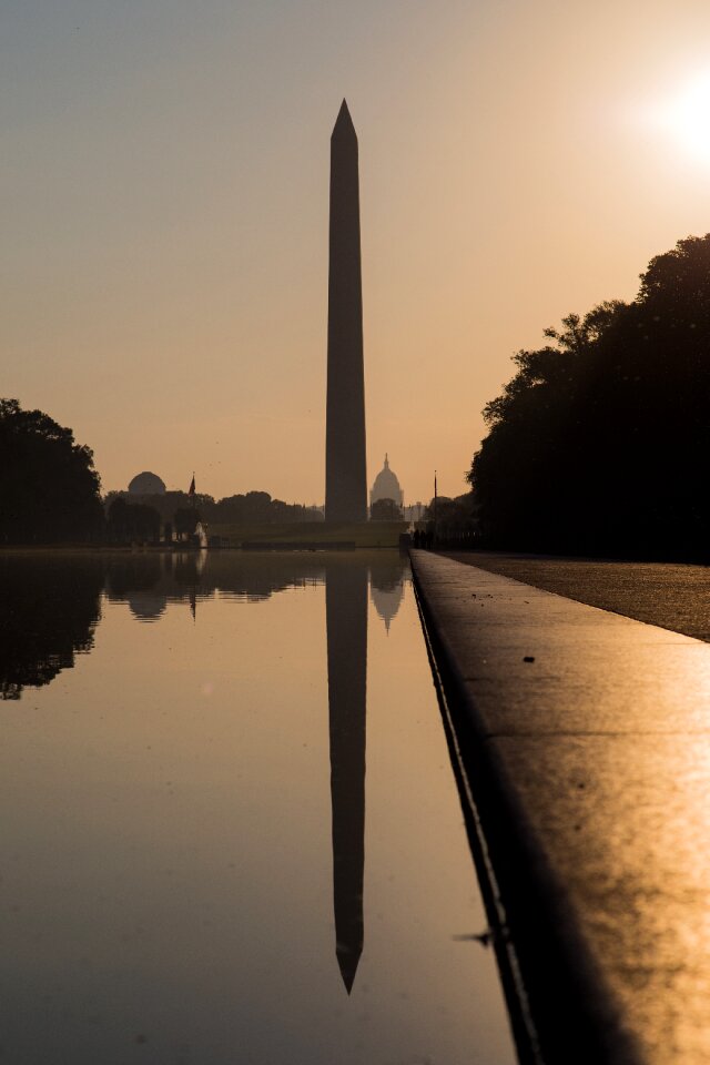 Washington capitol reflection washington dc skyline photo