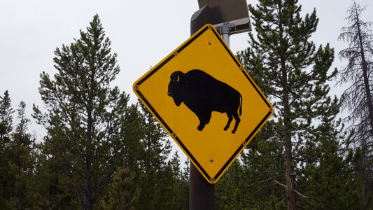 Board warning sign national park