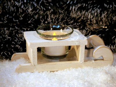 Tea light holder snow decoration photo