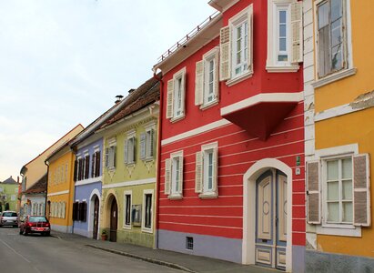 Colorful houses marketplace
