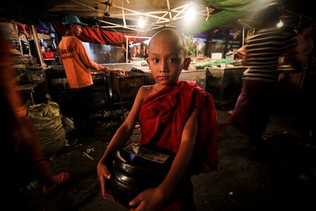 Young monk neophyte myanmar burma photo